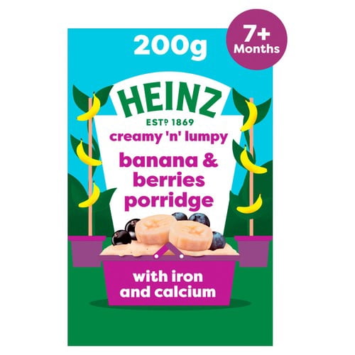 Heinz Banana Berries Porridge Baby Food 7+ Months 200g, British Import (Pack of 3)