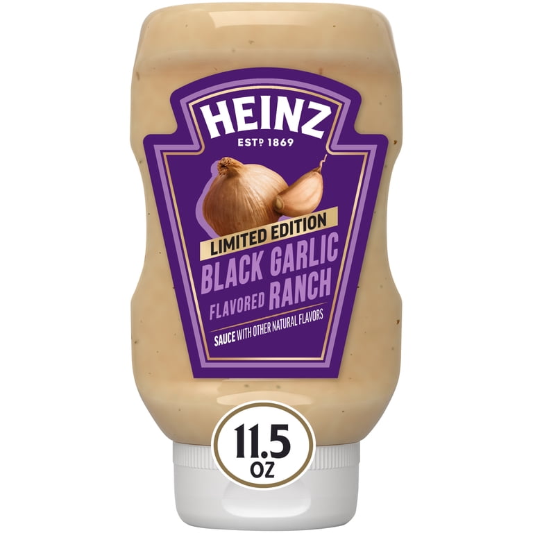 Heinz Black Garlic Flavored Ranch Sauce, 11.5 fl oz Bottle - Walmart.com Heinz Black Garlic Flavored Ranch Sauce, 11.5 fl oz Bottle - Walmart.com