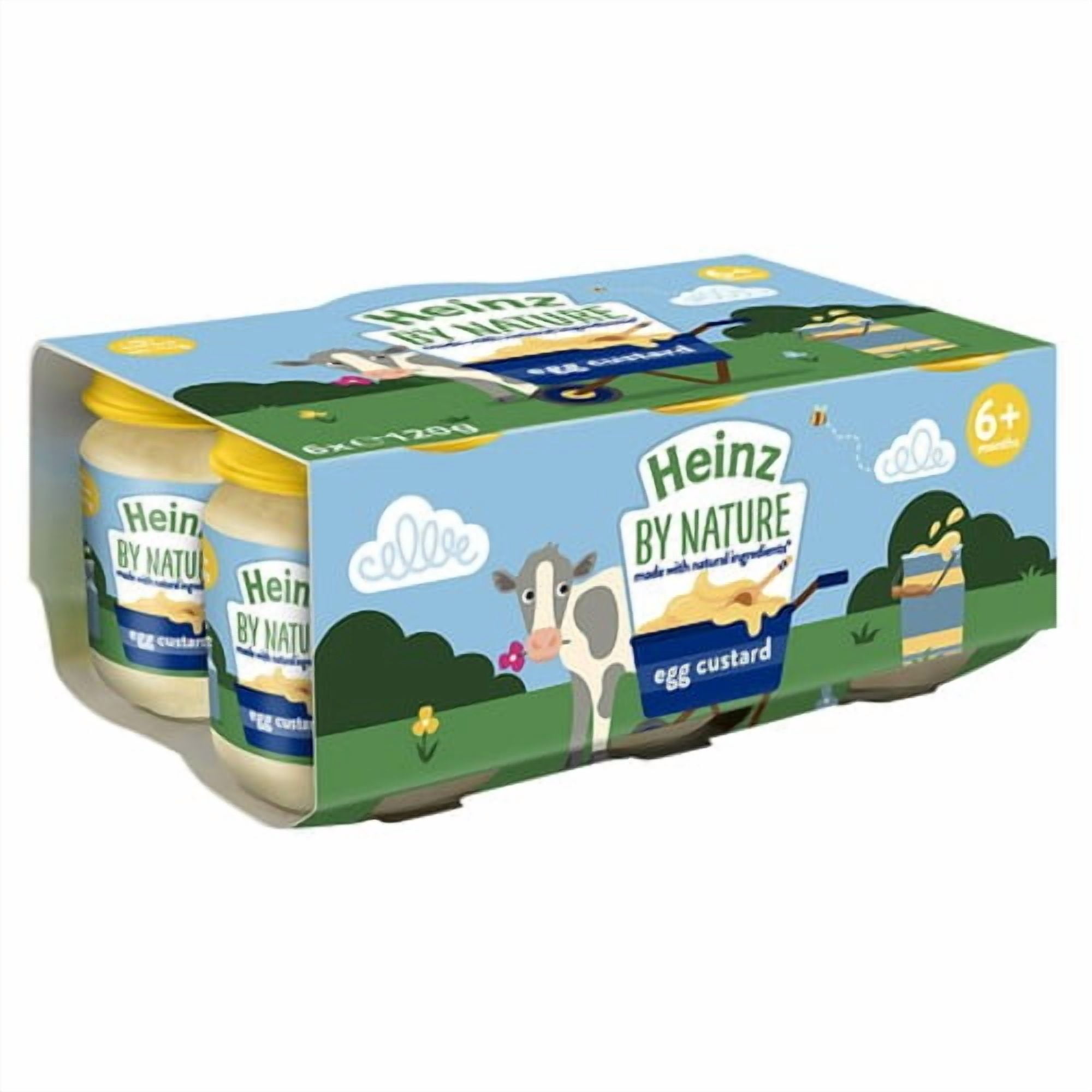 Heinz By Nature Egg Custard Jars Baby Food 6+ Months, 6 x 120g, British Import (Pack of 2)