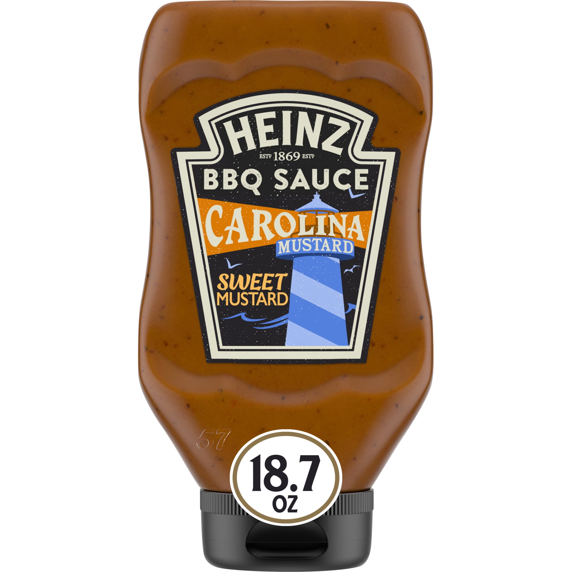 Heinz Carolina Mustard Style Sweet Mustard Barbecue BBQ Sauce, 18.7 oz Bottle