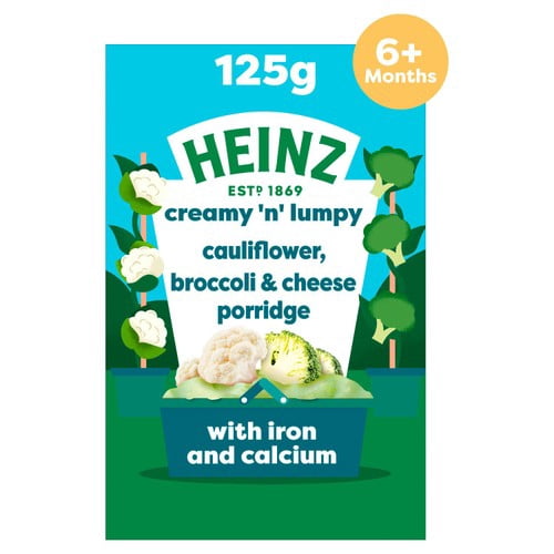 Heinz Cauliflower Broccoli Cheese Porridge Baby Food 6+ Months 125g, British Import (Pack of 3)