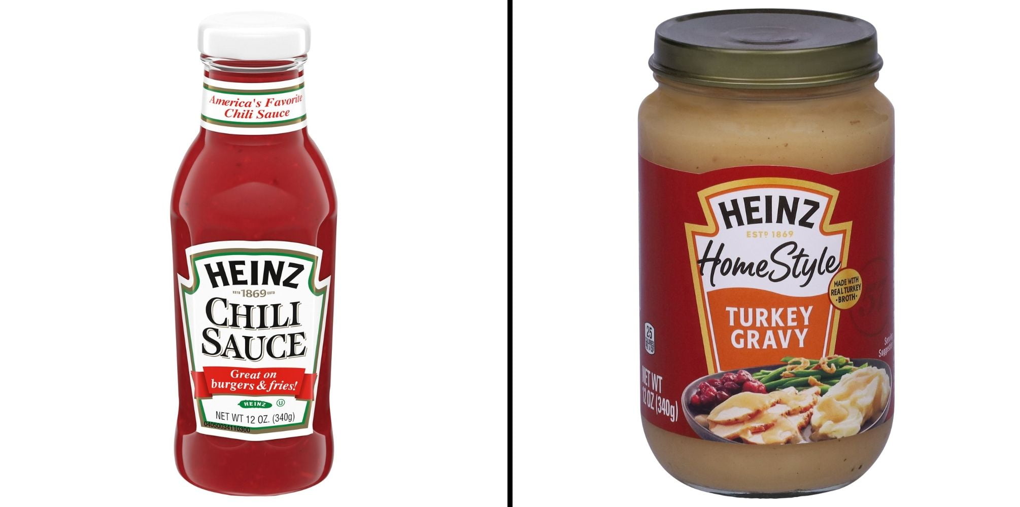 Heinz Chili Sauce 12 oz & Roasted Turkey Gravy 12 oz