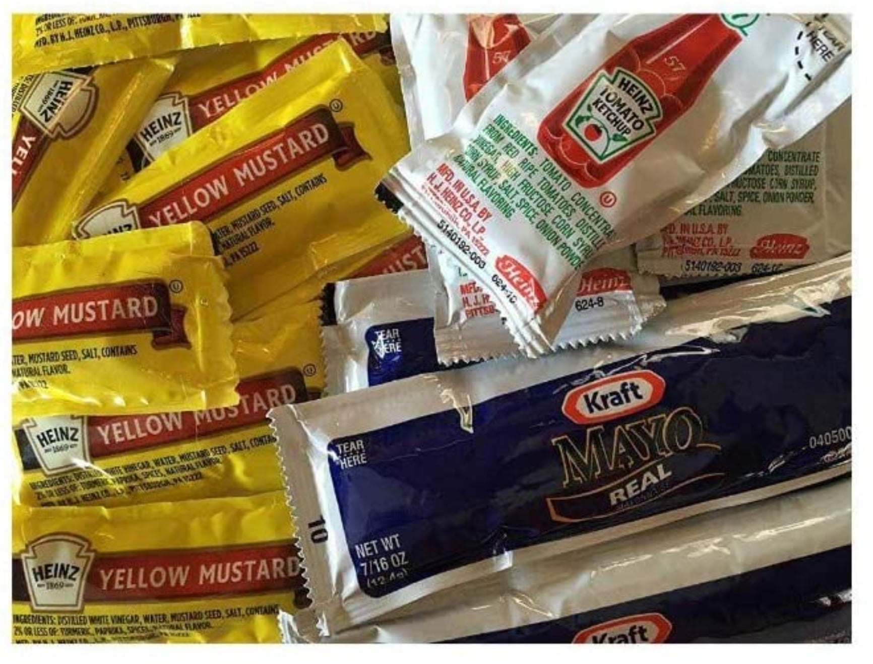 Heinz Condiment Packets, Ketchup, Mustard and Mayo 25 ea
