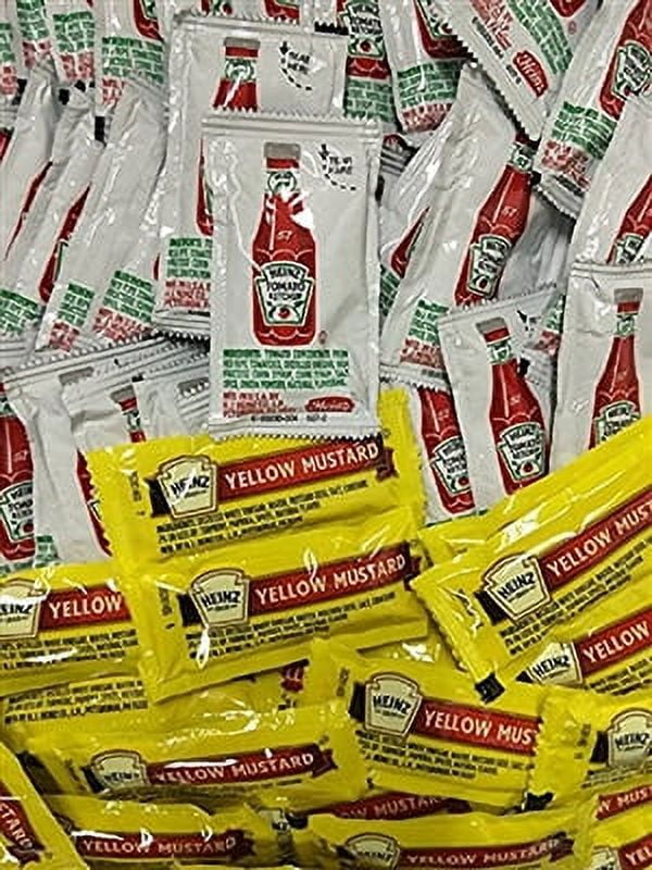 Heinz Condiment Packets Ketchup and Mustard (100 Total; 50 Each Flavor