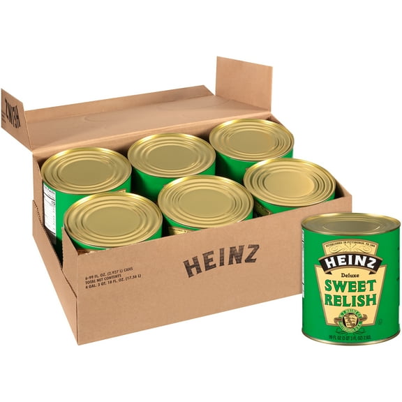 Heinz Deluxe Sweet Relish, 6 ct Casepack, 6.2 lb Cans