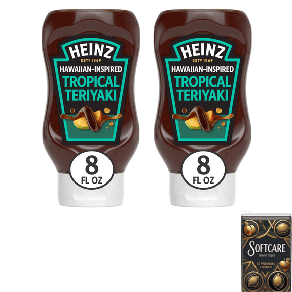 Heinz Dipping Sauce, 1 Bottle, for Elevating Everyday Meals, Hawaiian-Inspired Tropical Teriyaki, No Artificial Dyes, 8 fl oz ( 2 Pack )