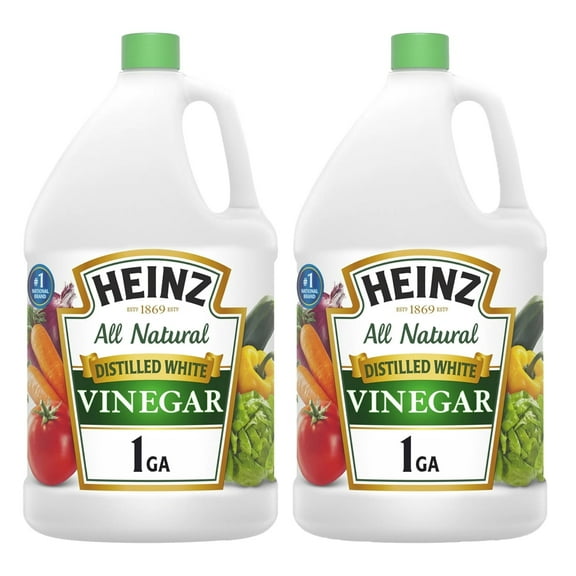 Heinz Distilled White Vinegar 1 Gallon, All Natural, 5% Acidity, 1 gal Jug l Pack of 2