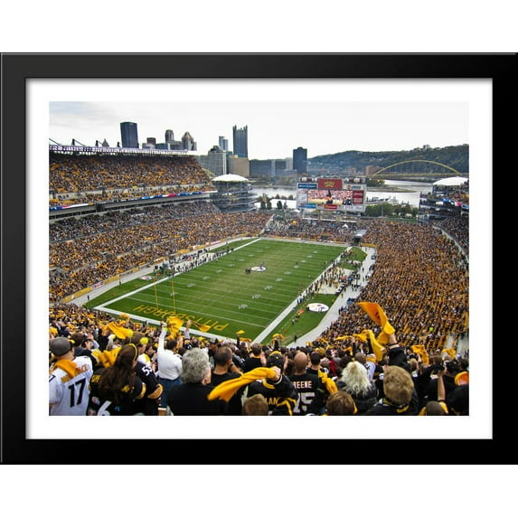 Heinz Field 36x28 Large Black Wood Framed Print Art - Home of the Pittsburgh Steelers