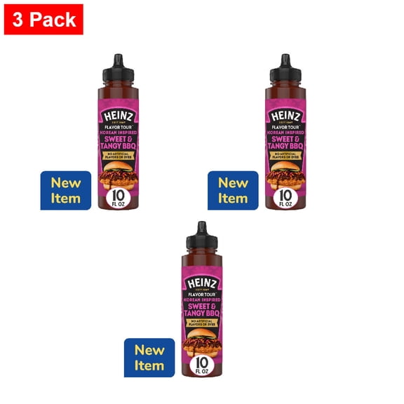Heinz Flavor Tour Korean Inspired Sweet & Tangy BBQ Sauce 10 fo - 3 Pack
