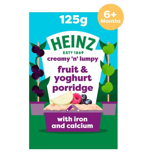 Heinz Fruit Yogurt Porridge Baby Food 6+ Months 125g, British Import (Pack of 2)