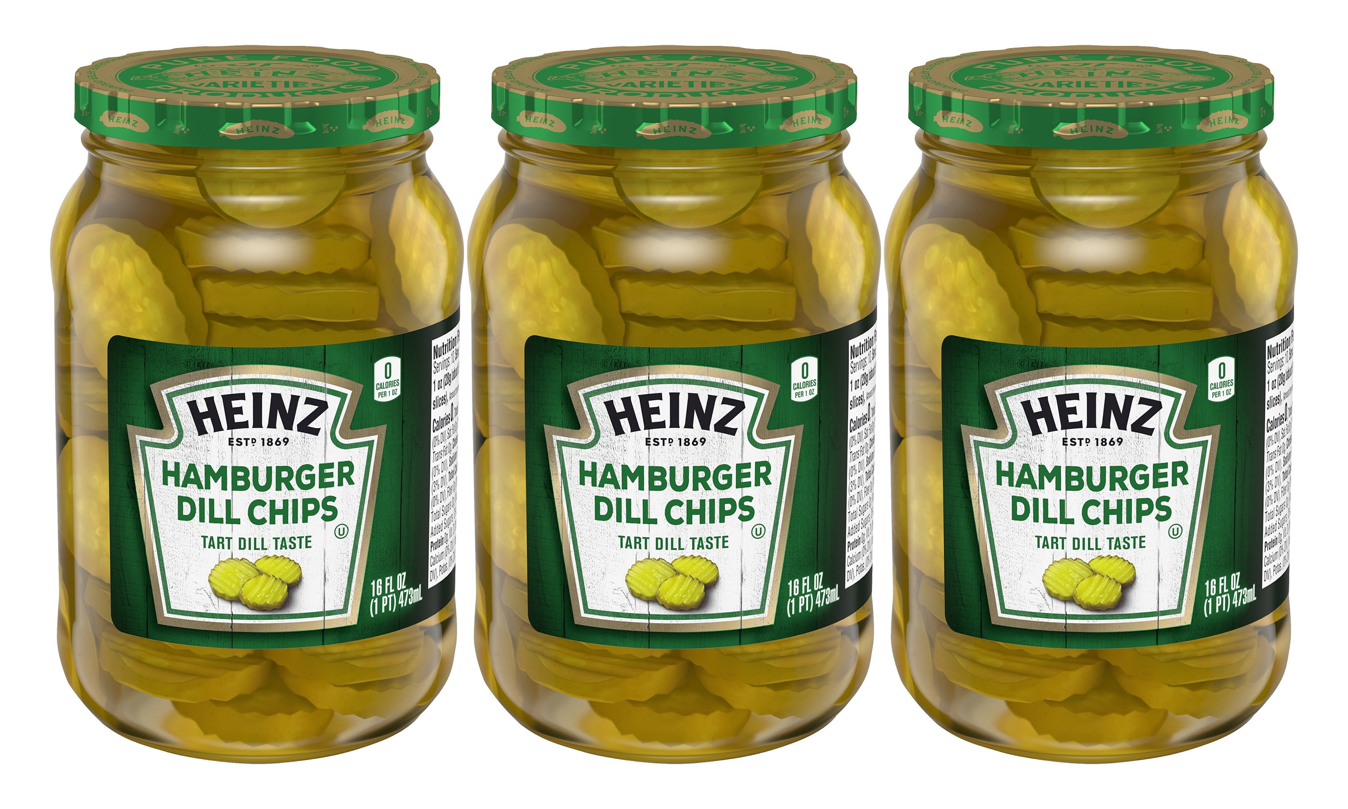 Heinz Hamburger Dill Pickle Chips, 16 fl oz (3Pack)