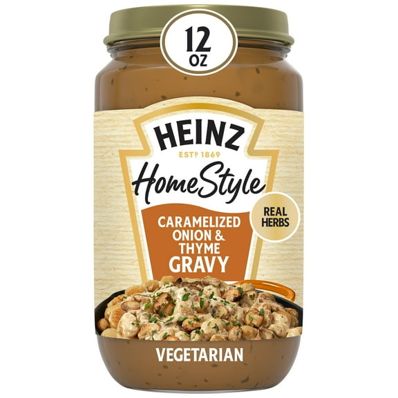 Heinz HomeStyle Caramelized Onion and Thyme Gravy, 12 oz Jar, Liquids