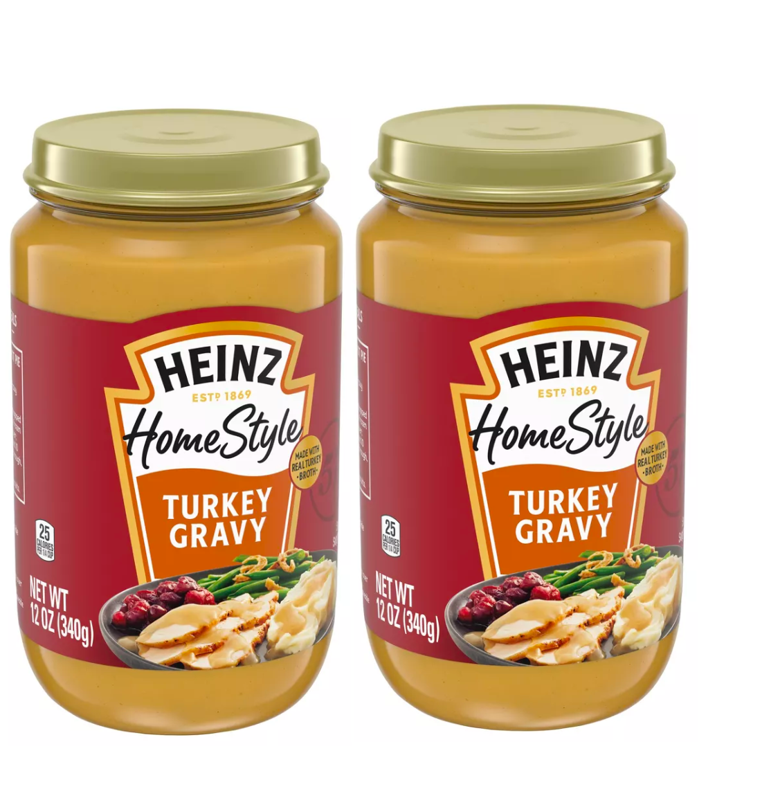 Heinz HomeStyle Roasted Turkey Gravy, 12 oz Jar pack of 2