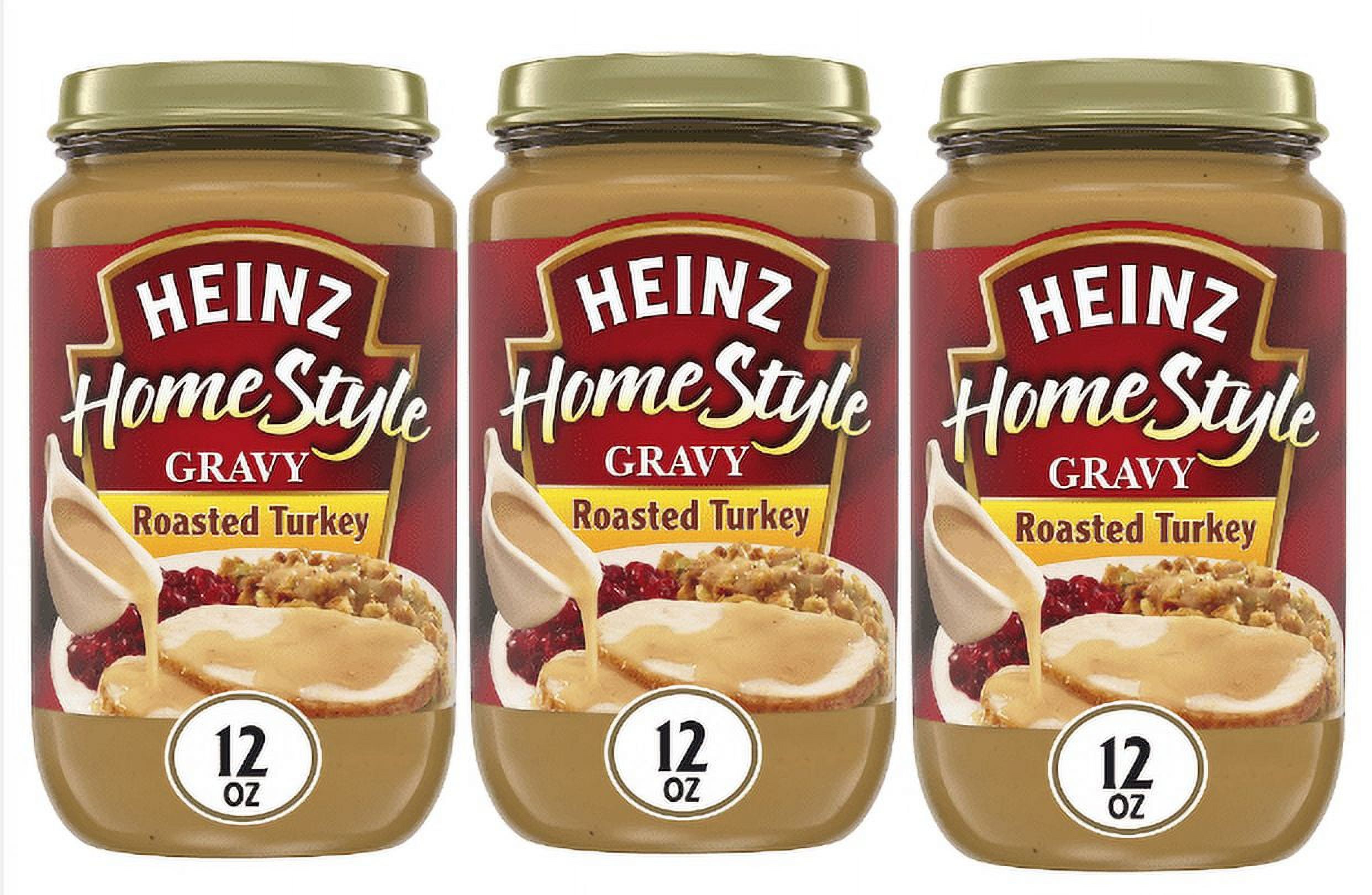 Heinz HomeStyle Roasted Turkey Gravy, 12 oz Jar pack of 3