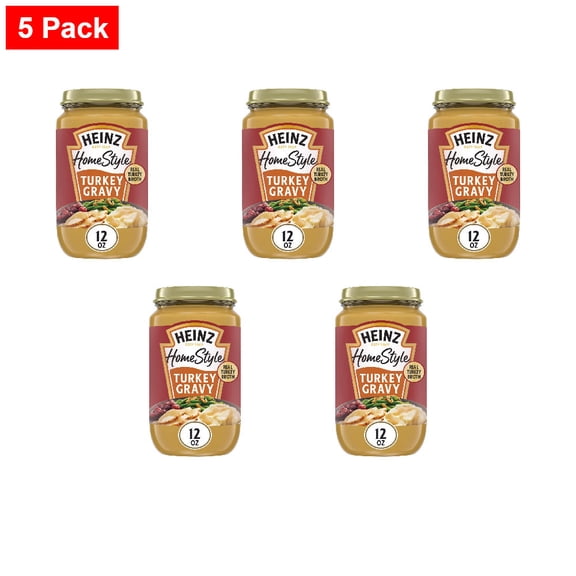 Heinz HomeStyle Turkey Gravy, Jar 12 oz - 5 Pack