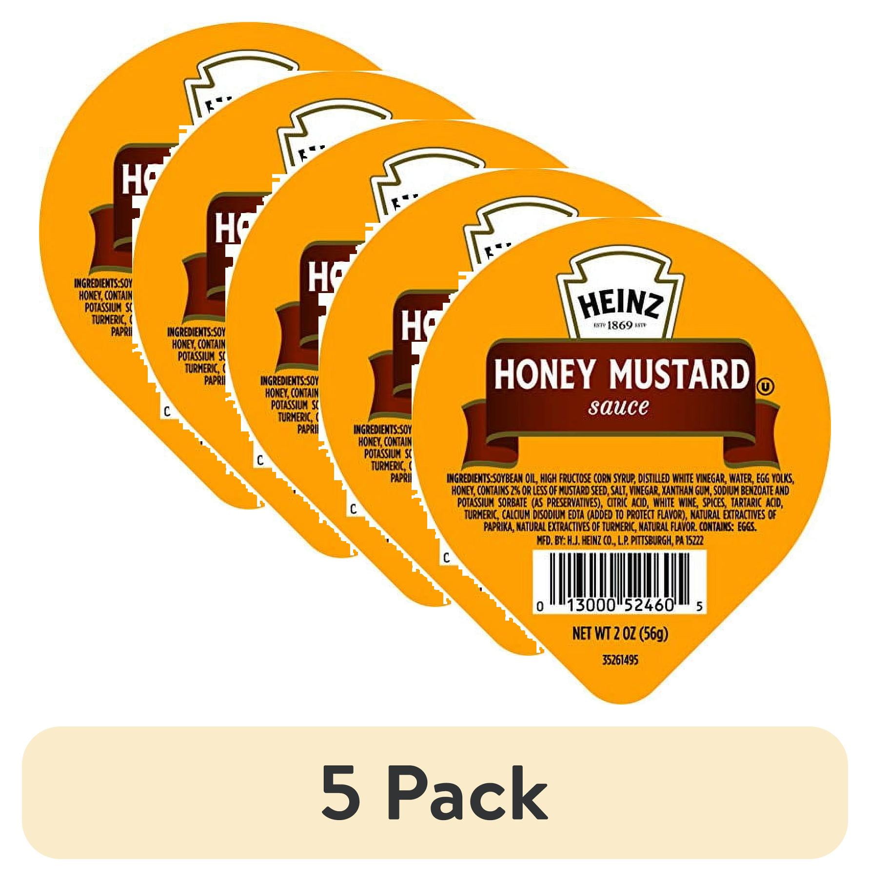 (5 pack) Heinz Honey Mustard Single Serve Dipping Sauce (60 ct Pack, 2 oz Dipping Cups
