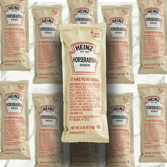Heinz Horseradish Sauce Single Serve Packet, 0.4 Oz l Pack of 50