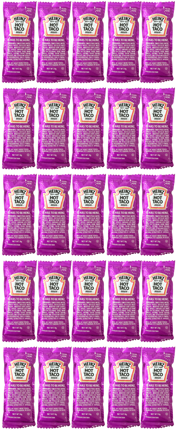 Heinz Hot Taco Sauce Packets Kosher Hot Sauce 20 Packets