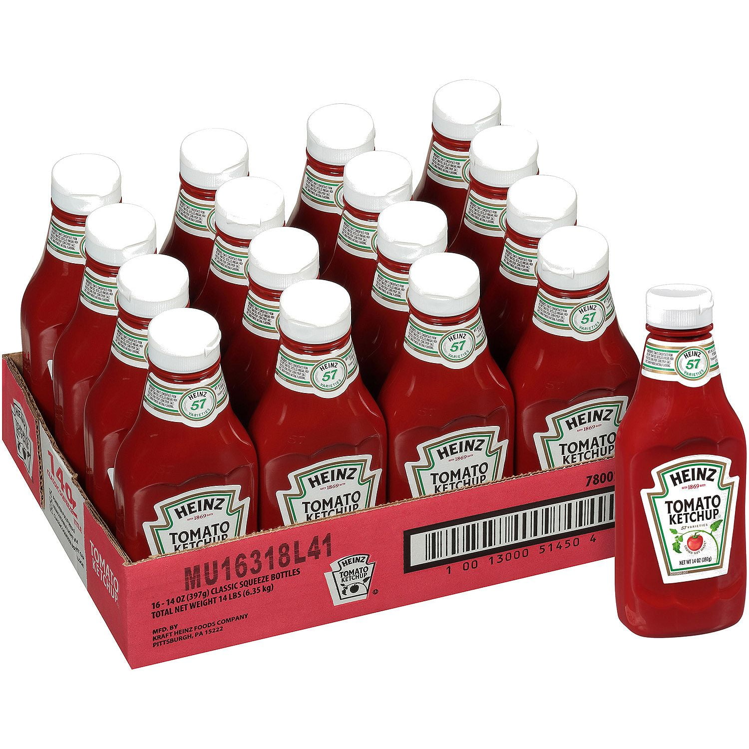 Heinz Ketchup (14 oz Bottles, Pack of 16) 14 Ounce (Pack of 16)