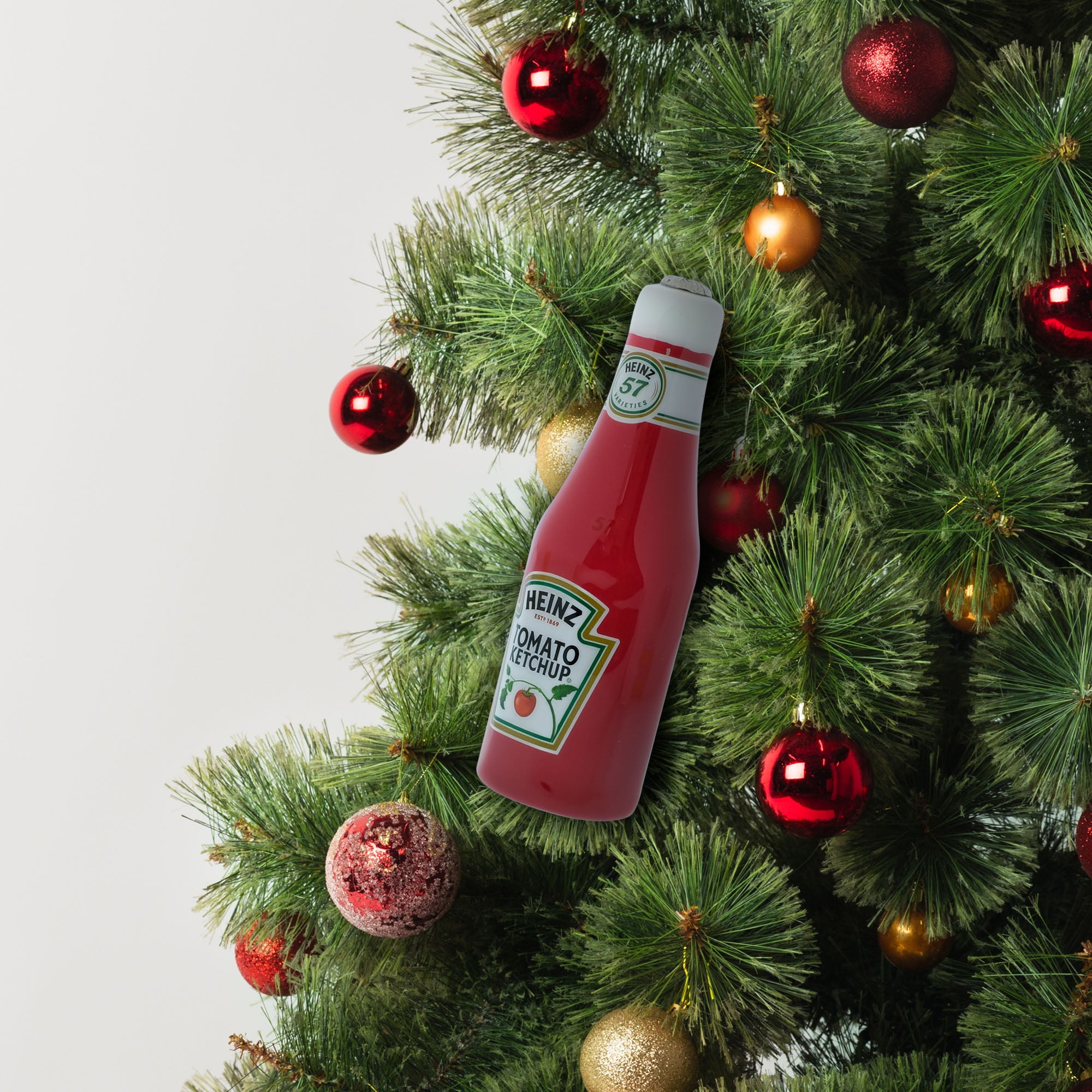 Heinz Ketchup Decoupage Holiday Ornament, 4.5 inches Tall, Plastic, Red, Faux Food Novelty