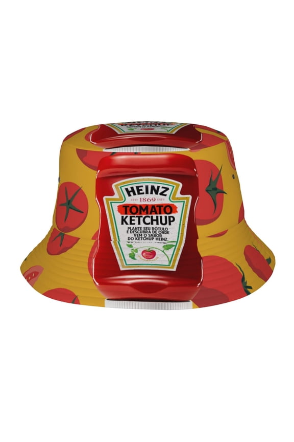 Heinz Ketchup Fashion Retro Bucket Hat for Men Women Funny Summer Beach Fishing Hat Packable Outdoor Sun Fisherman Hat