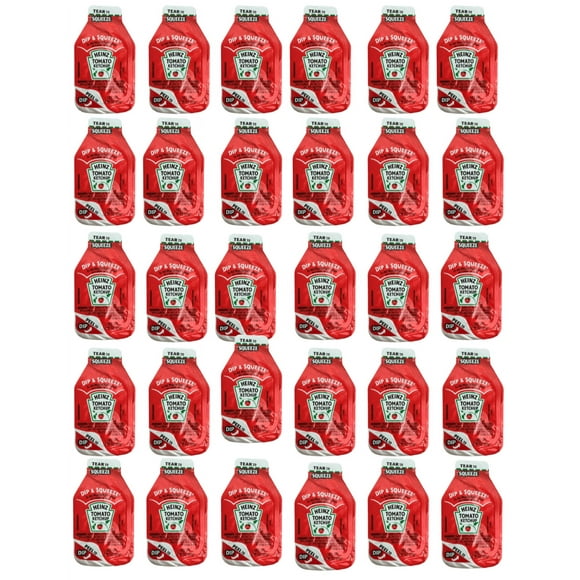Heinz Ketchup Single Serve Dip and Squeeze Packets, 0.95 oz, Pack of 30, Kosher