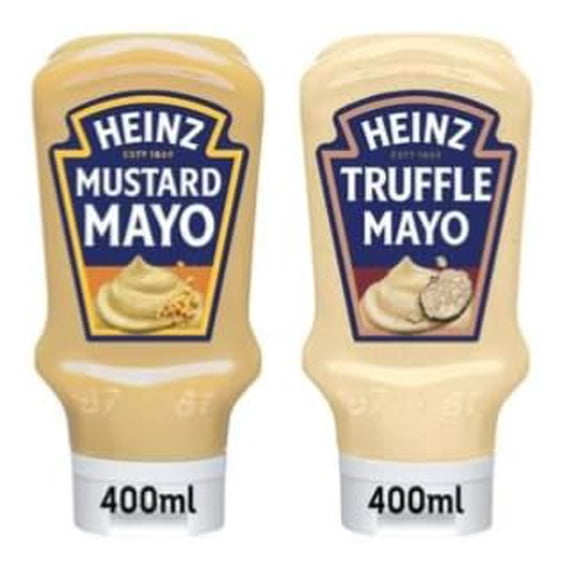 Heinz Mayonnaise 2 Pack - 1 x Mustard Mayo and 1 x Truffle Mayo, 400ml