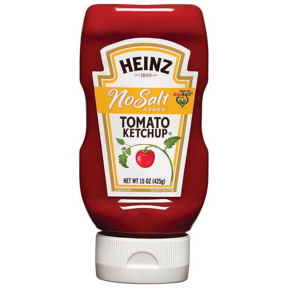 Heinz No Salt Added Tomato Ketchup - 14 Oz Bottle, Low Sodium Ketchup With Classic Tomato Flavor