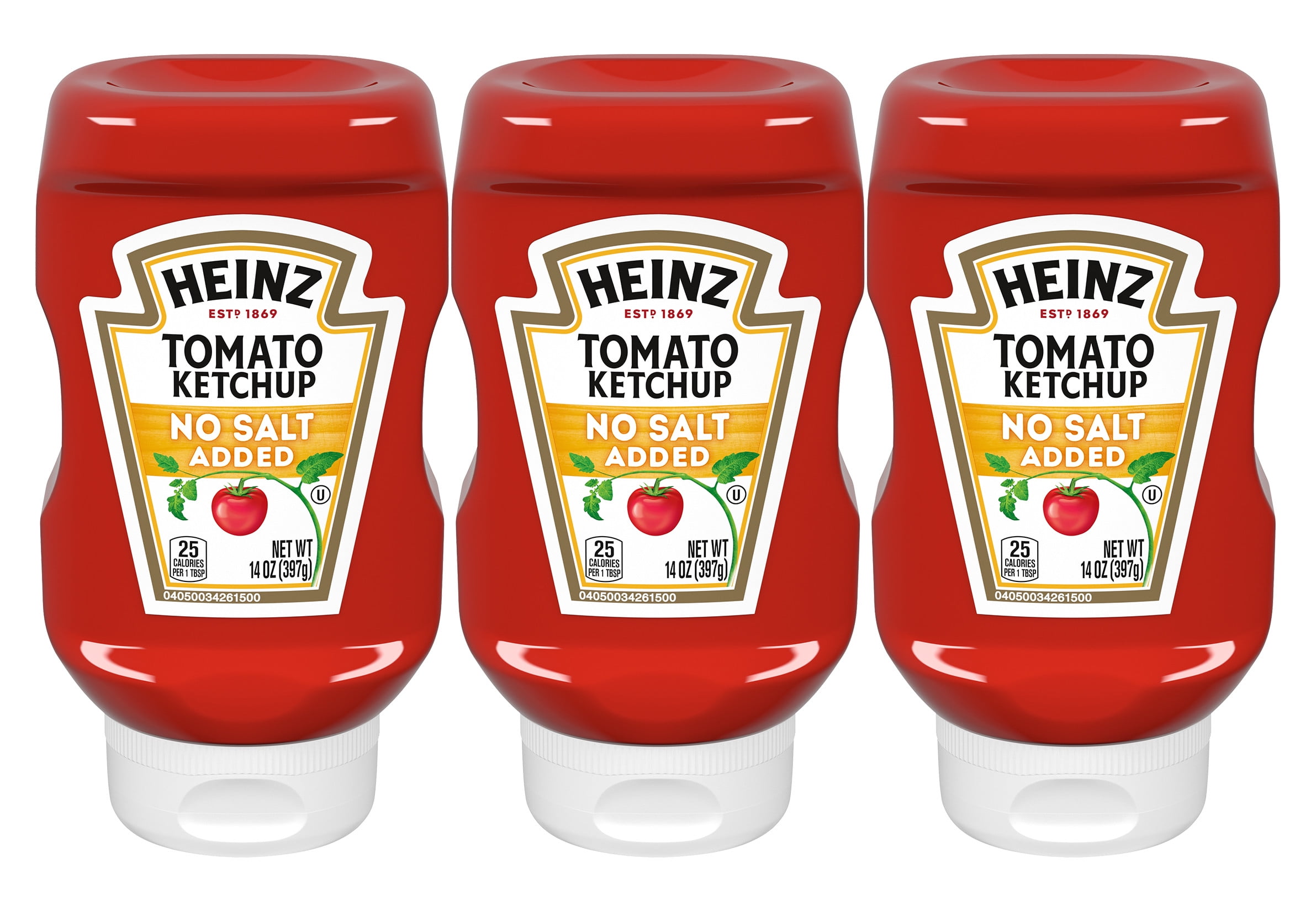 Heinz No Sodium, Low Salt, Multipack Tomato Ketchup Bottle 14 oz, 3Pack