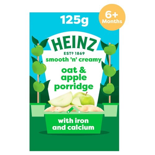 Heinz Oat Apple Porridge Baby Food 6+ Months 125g, British Import (Pack of 3)