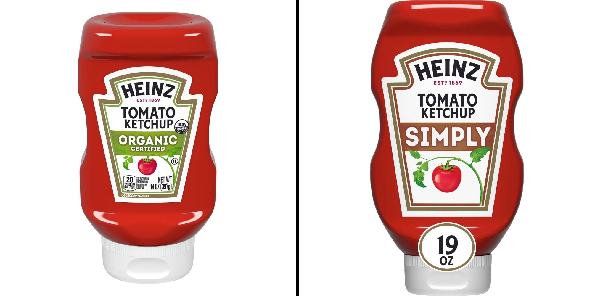 Heinz Organic Ketchup 14 oz \u0026 Simply Tomato Ketchup 19 oz