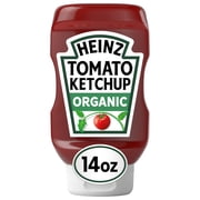 Heinz Organic Tomato Ketchup Inverted Squeeze Bottle, 1 Bottle, for Easy Sharing and Easy Serving, Classic Style, No High-Fructose Corn Syrup, 14 oz