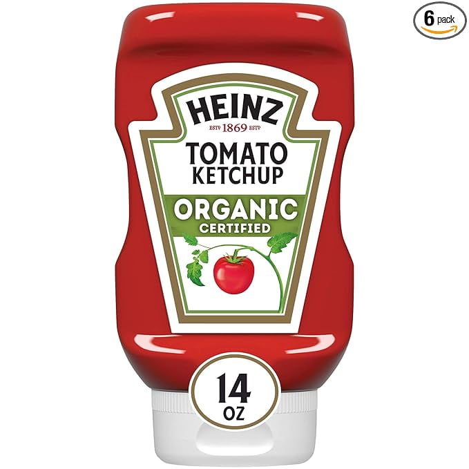 Heinz Organic Tomato Ketchup (14 oz Bottles, Pack of 6)