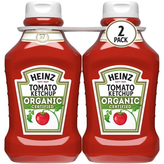 Heinz Organic Tomato Ketchup, 2 ct Pack, 44 oz Bottles