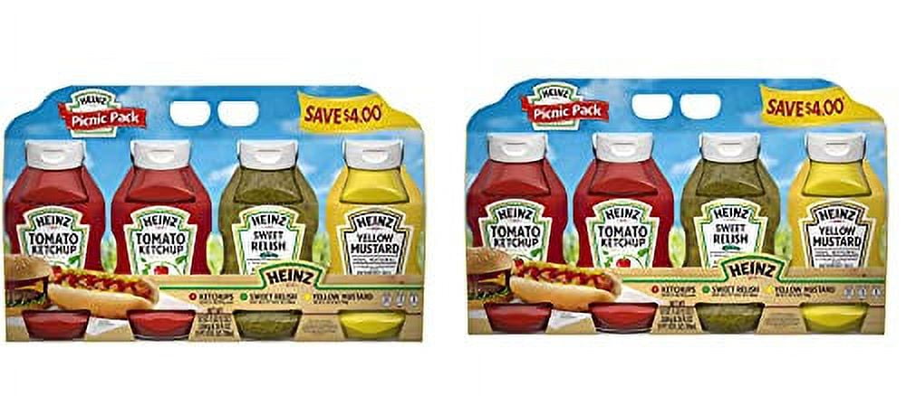 Heinz Picnic, Heinz Variety Condiment Relish, Ketchup, Mustard Picnic Pack - 4 Ct.(2 Pack)
