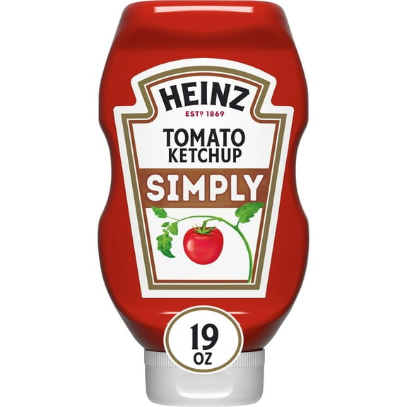 Heinz Simply Tomato Ketchup with No Artificial Sweeteners, 19 oz Bottle Casein-Free