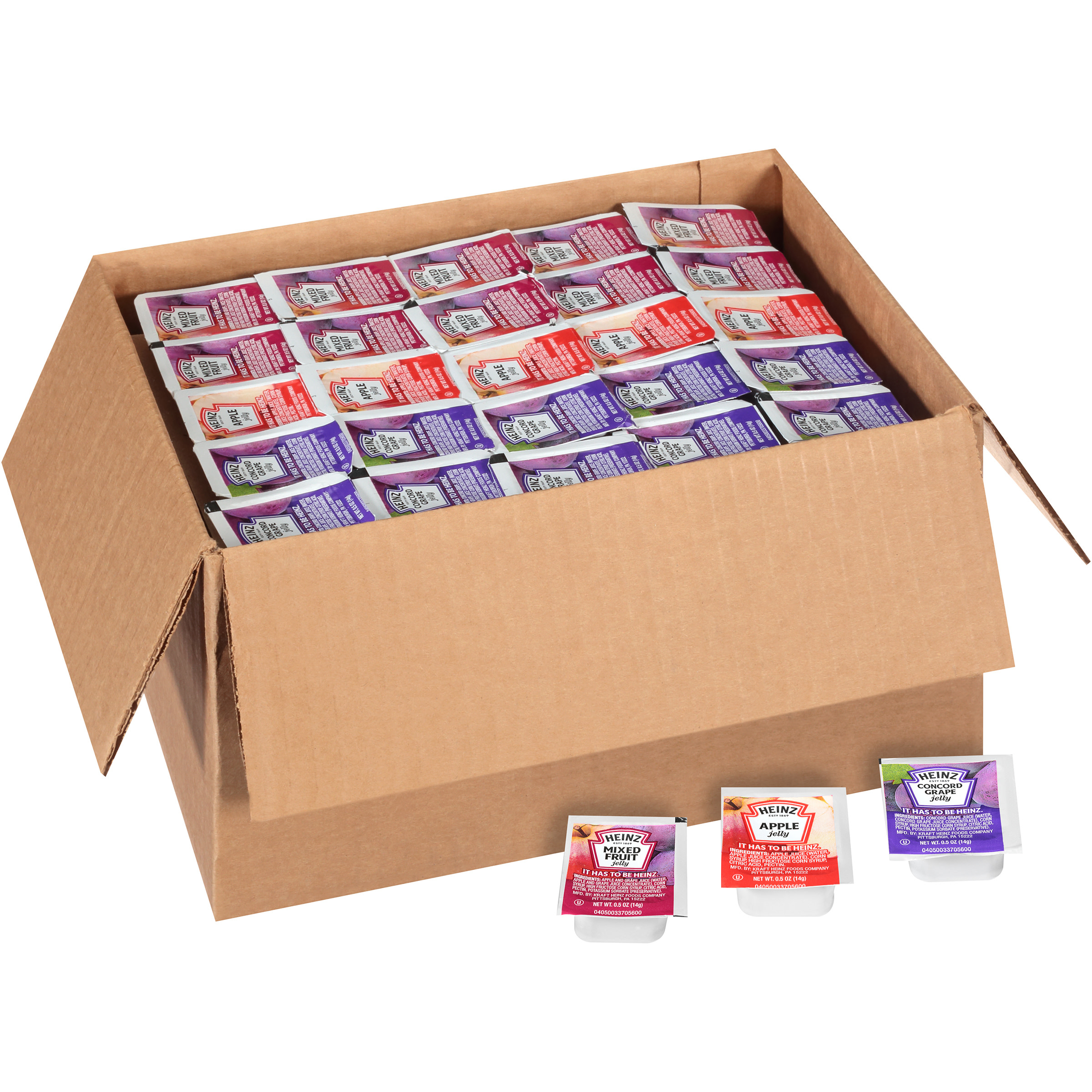 Jelly Heinz Single Serve Assorted Jelly (Grape, Mixed Fruit, Apple