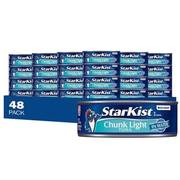 (48 pack) StarKist Chunk Light Tuna in Water, Wild Caught, 20g Protein, 5 oz Can