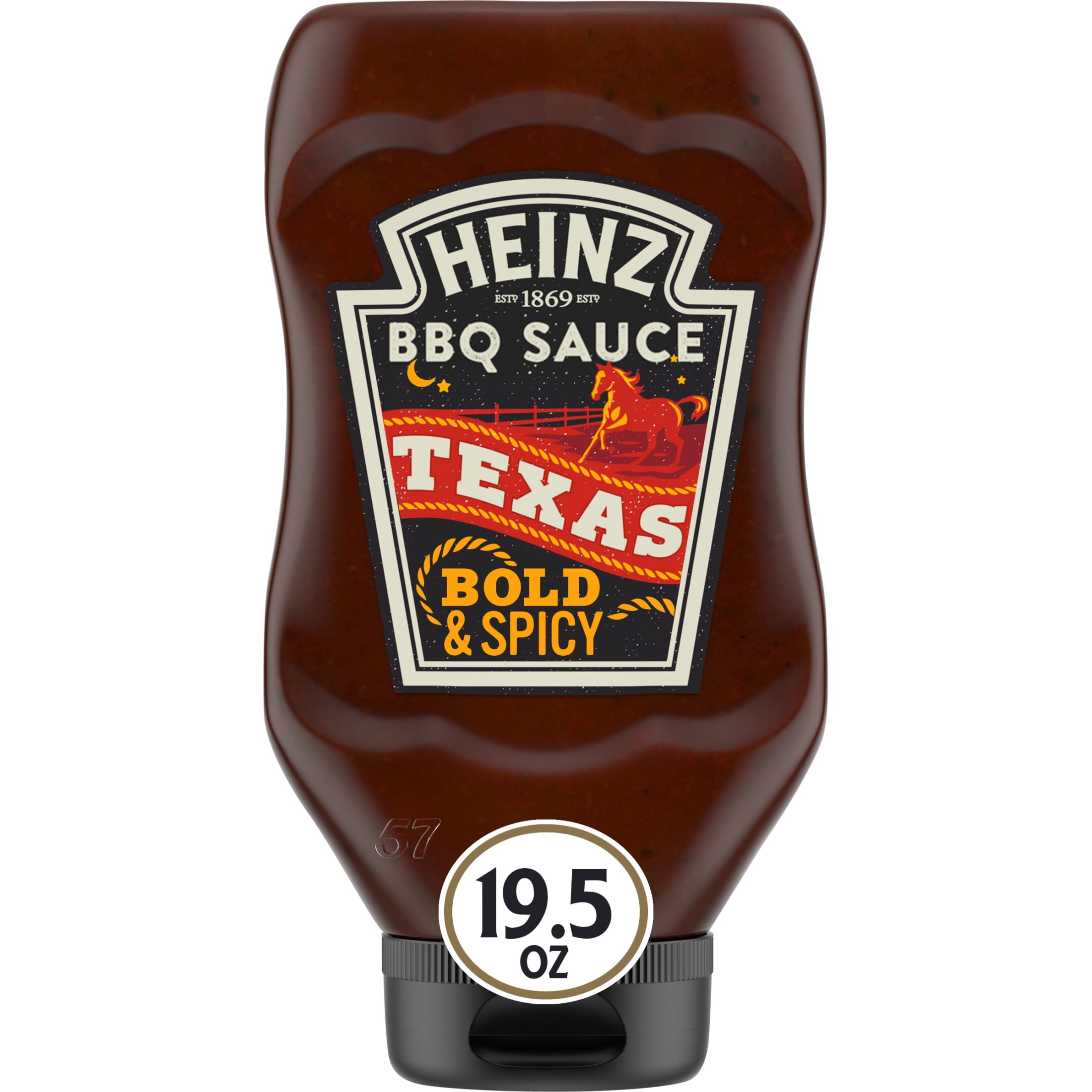 Heinz Texas Style Bold & Spicy Barbecue BBQ Sauce, 19.5 oz Bottle