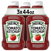 Heinz Tomato Ketchup Squeeze Bottle, 3 Bottles, for Easy Sharing and Easy Serving, Gluten-Free, 44 oz