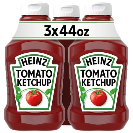 Heinz Tomato Ketchup Squeeze Bottle, 3 Bottles, for Easy Sharing and Easy Serving, Gluten-Free, 44 oz