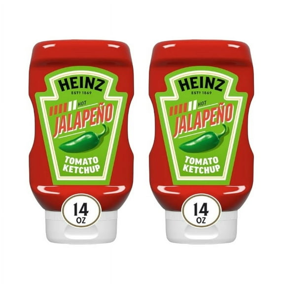 Heinz Tomato Ketchup Blended With Jalapeno, 14 oz Squeeze Bottle (2 pack)