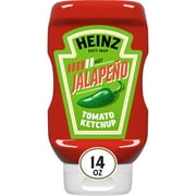 Heinz Tomato Ketchup Blended With Jalapeno Inverted Squeeze Bottle, 1 Bottle, for Easy Sharing and Easy Serving, Hot, 14 oz