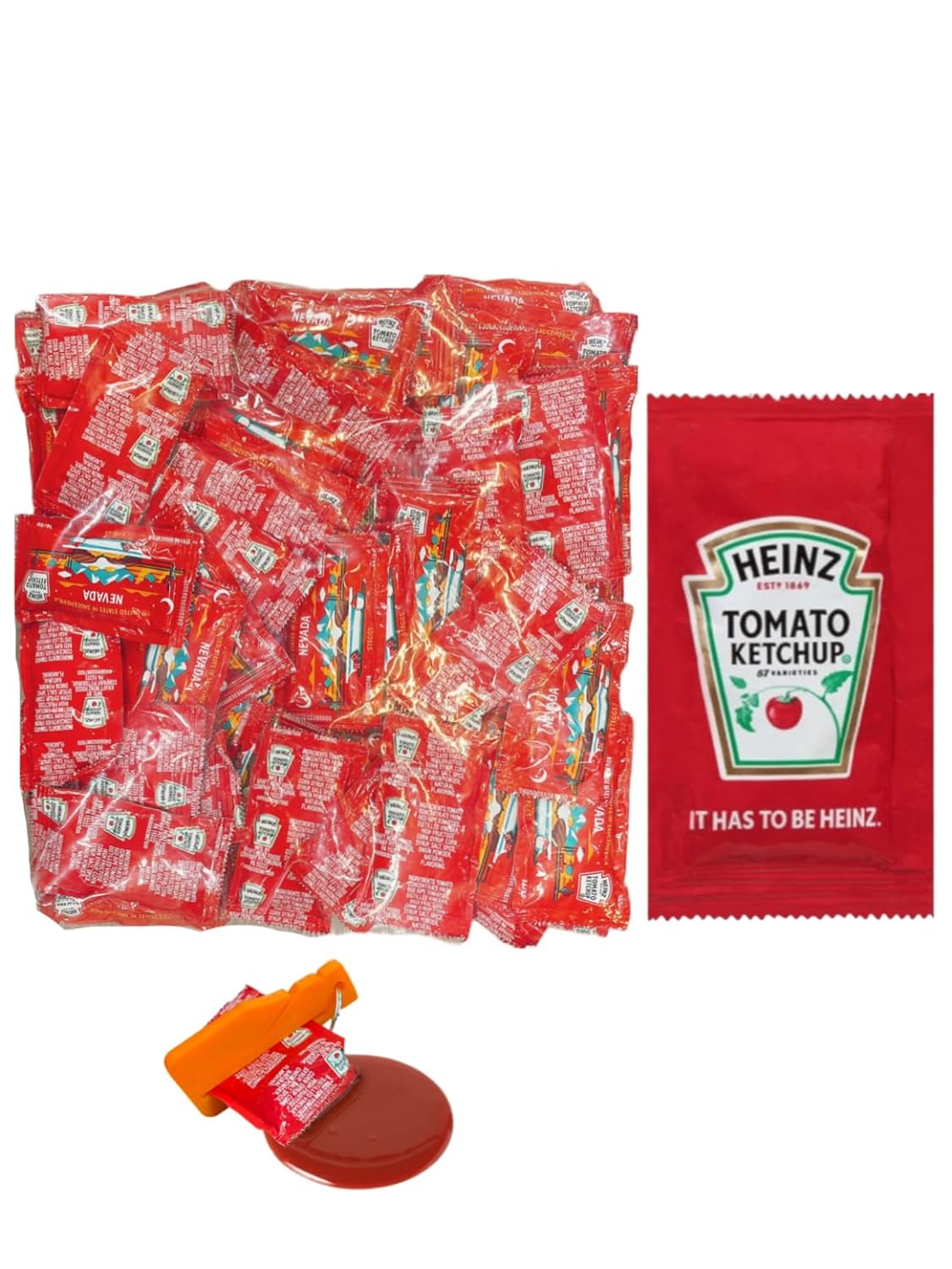 Heinz Tomato Ketchup Packets (7g) 50 Count Single Serve Packets