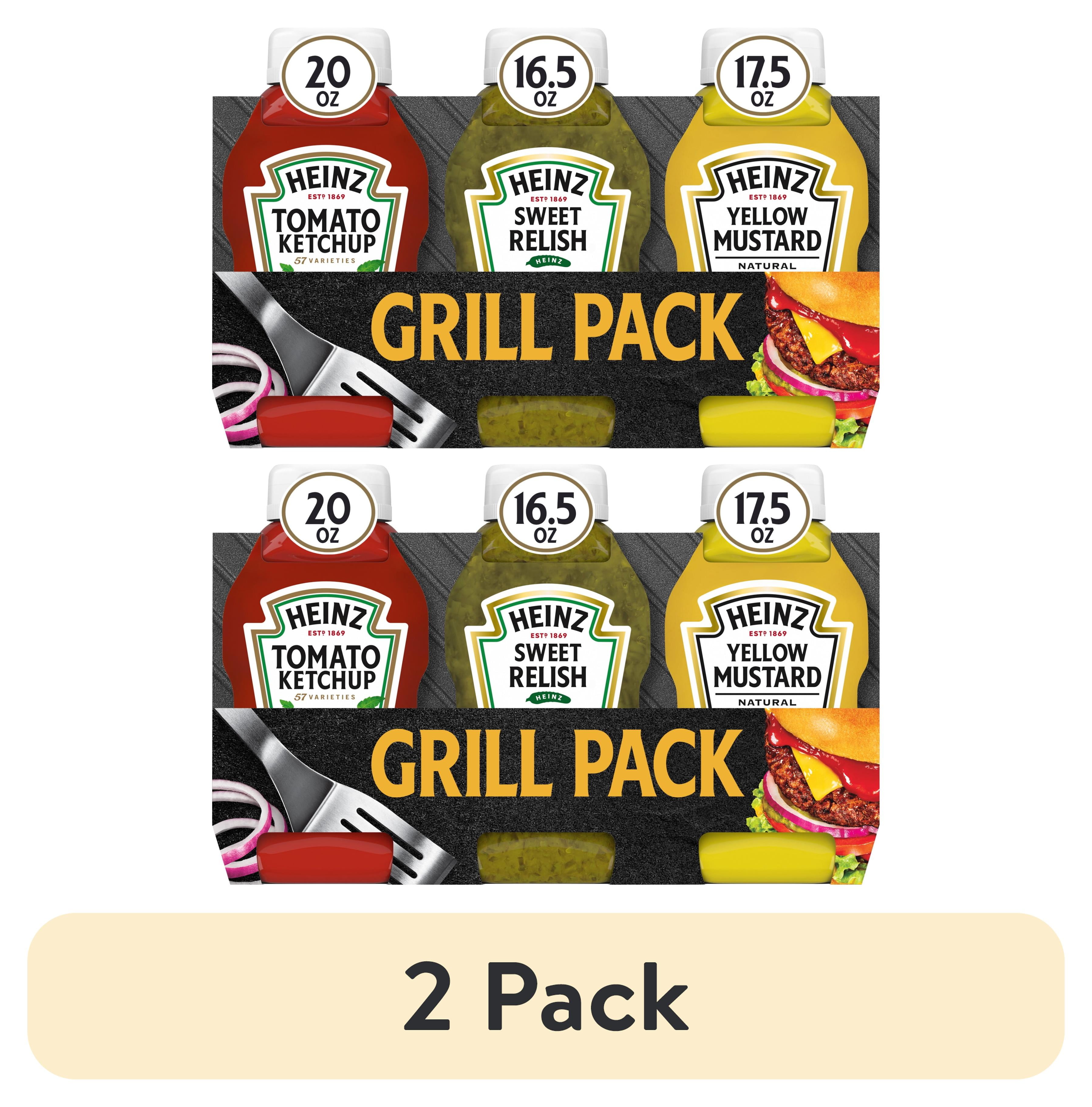 (2 pack) Heinz Tomato Ketchup, Sweet Relish & Yellow Mustard Grill Pack
