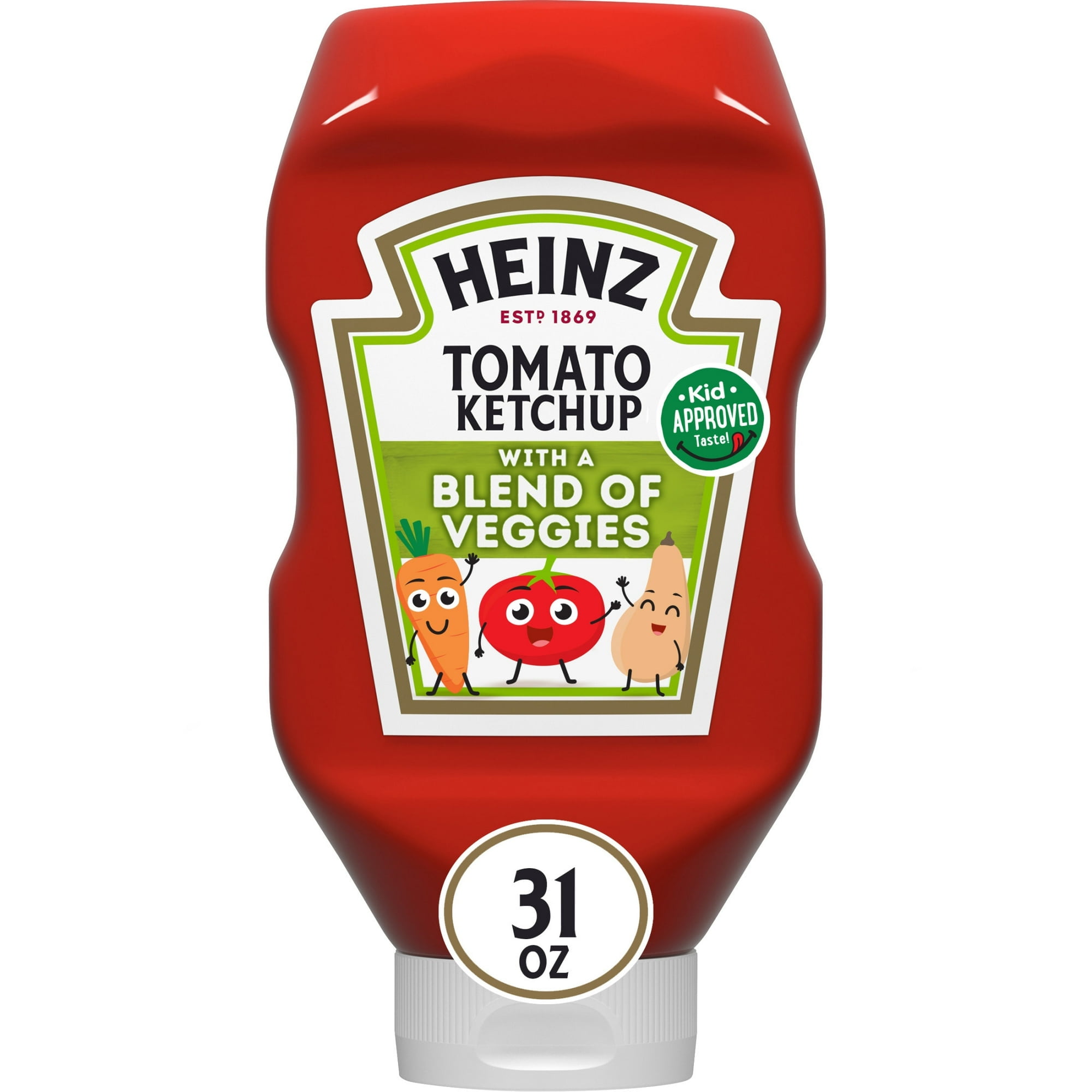 Heinz Tomato Ketchup with a Blend of Veggies 31 oz Bottle (Pack of 6)