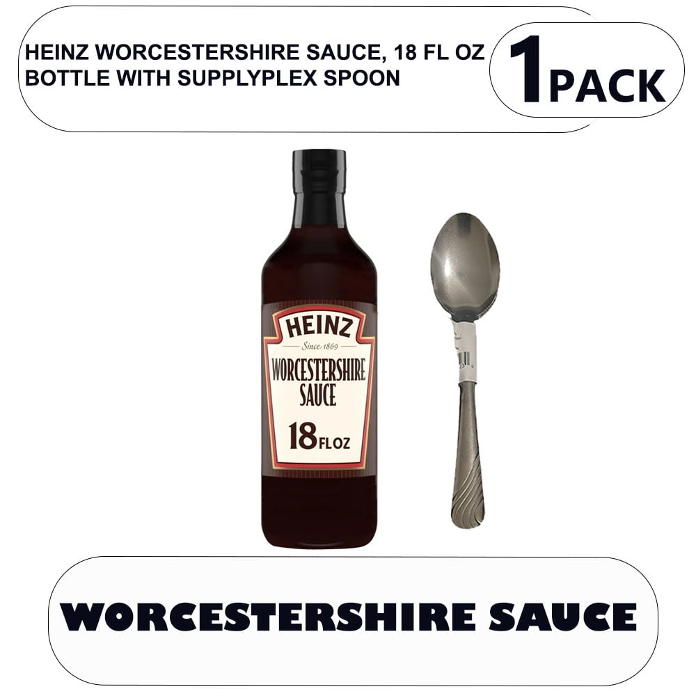 Heinz Worcestershire Sauce, 18 fl oz Bottle with supplyplex spoon