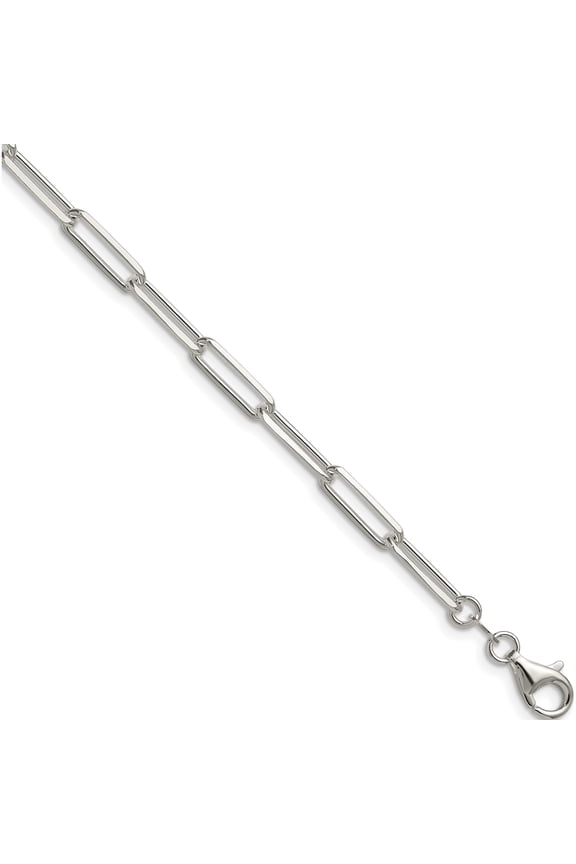 Heirloom Breathtaking Luxurious Sterling Silver 4.4mm D/C Paperclip Chain Flawless Elegant Glistening