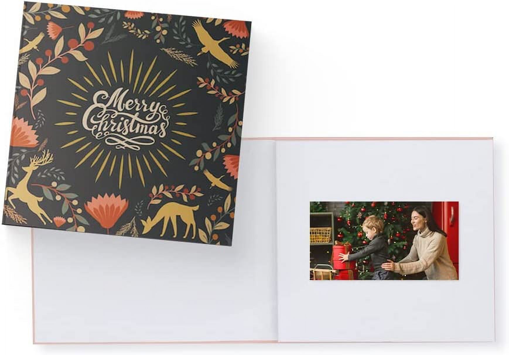Heirloom Christmas Deer Video Book - Create Your Own Digital Greeting Card Gift with Your Memories - Anniversary, Christmas, Wedding - Plays 20 Minutes of Video and Photos