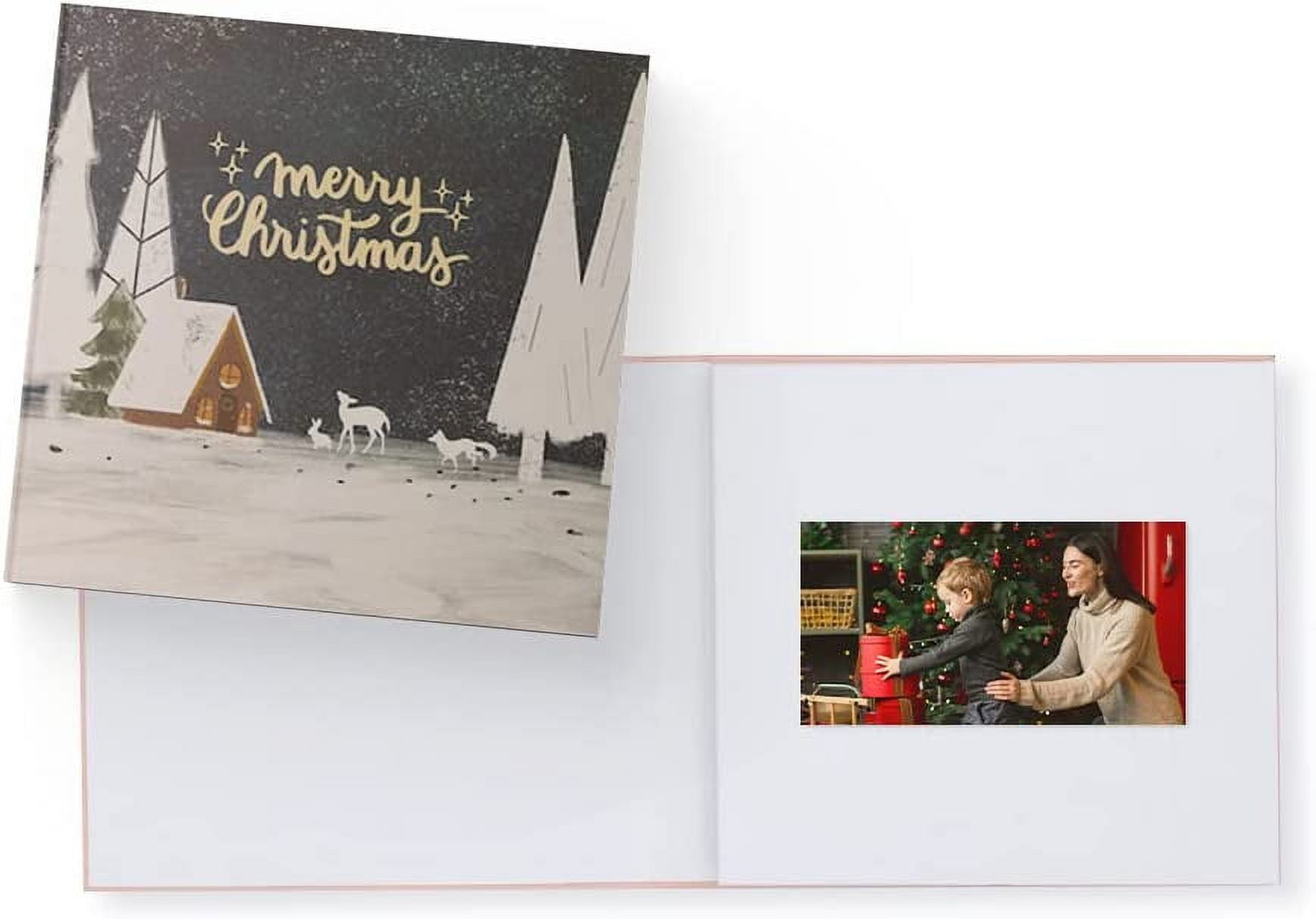 Heirloom Christmas Snow Video Book - Create Your Own Digital Greeting Card Gift with Your Memories - Anniversary, Christmas, Wedding - Plays 20 Minutes of Video and Photos